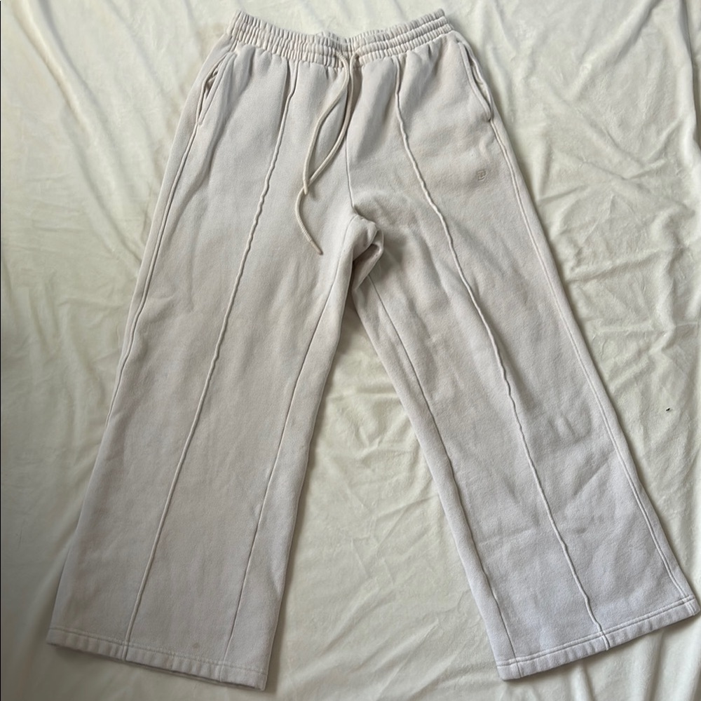 Cream Wide-Leg Pants